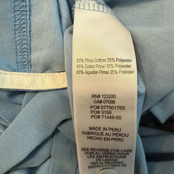 Travis Mathew Polo Men’s Small Blue Stripe Regular Fit SS Performance Golf - Picture 6 of 11